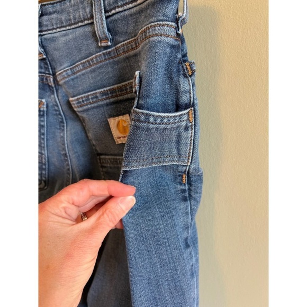 Carhartt Relaxed Fit Carpenter Jeans Medium Wash Blue Denim Womens 4 - Picture 5 of 6